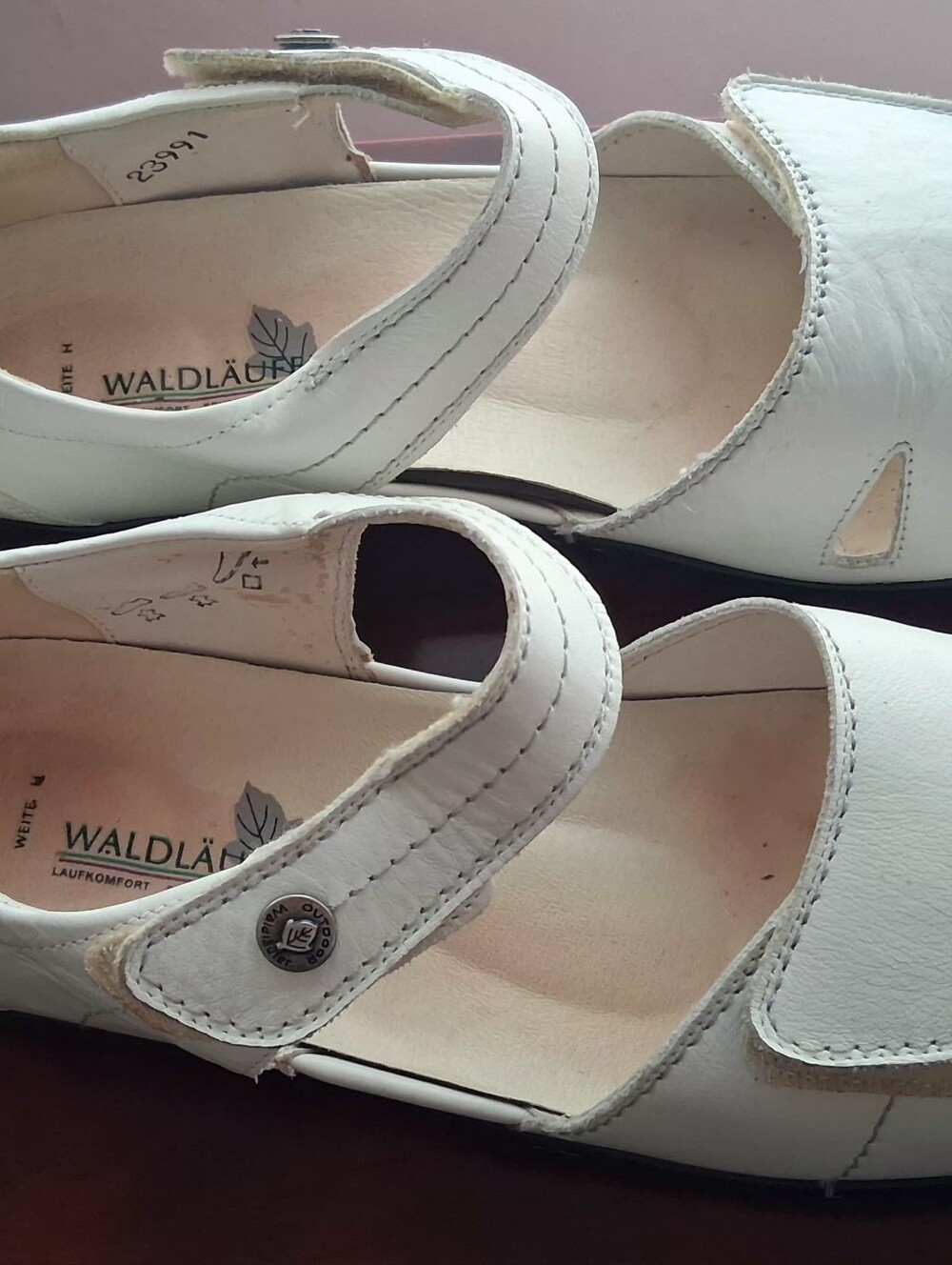 WALDLÄUFER Women's White Leather 7.5 W (5.5 H UK) SUMMER SANDALS Sandels Sandles